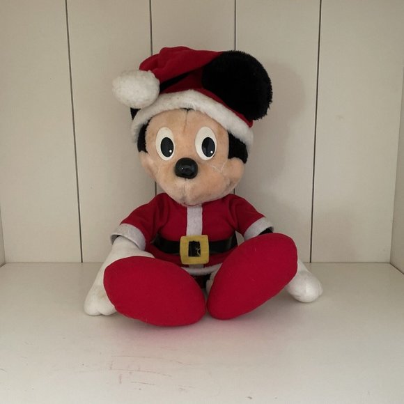 Vtg Playskool Santa Mickey Mouse Plush Christmas Santa Clause Suit Red Feet 20" - Picture 4 of 16